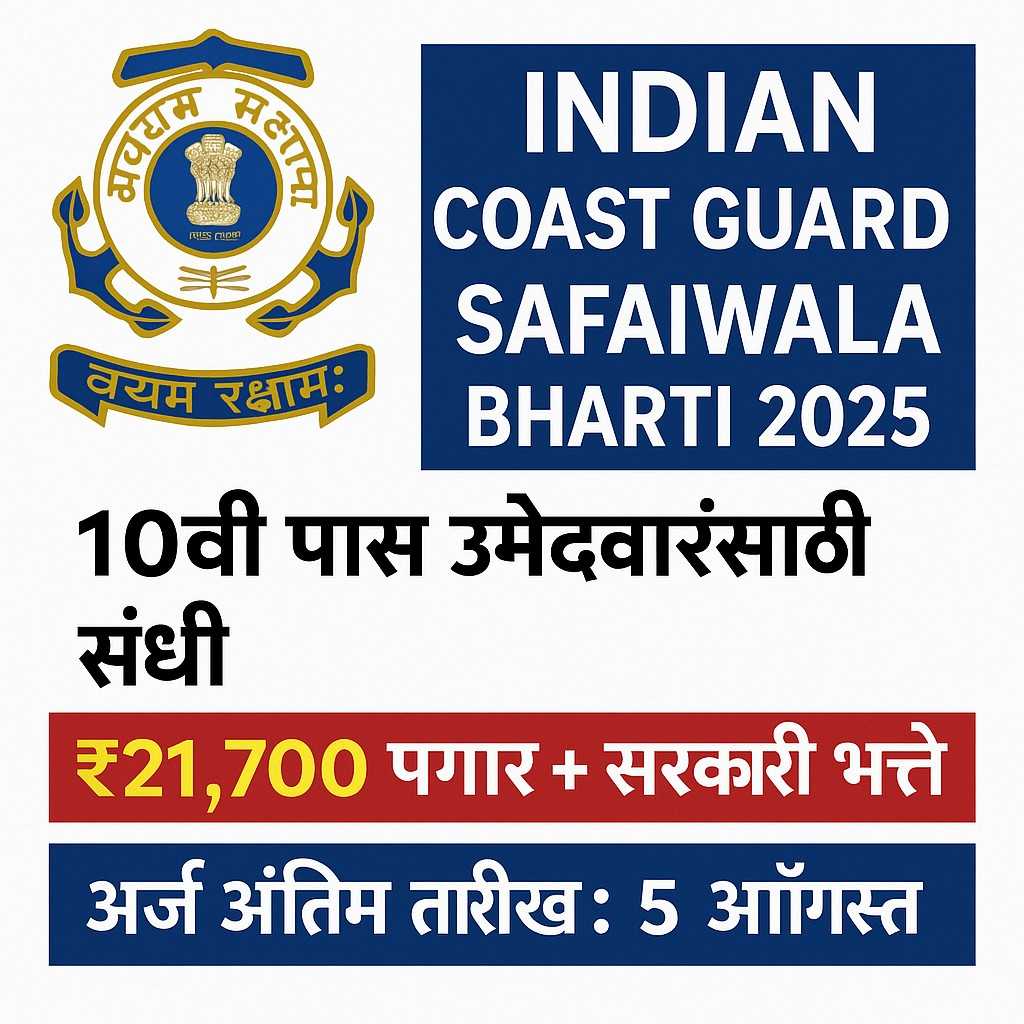 Indian Coast Guard Safaiwala Bharti 2025
