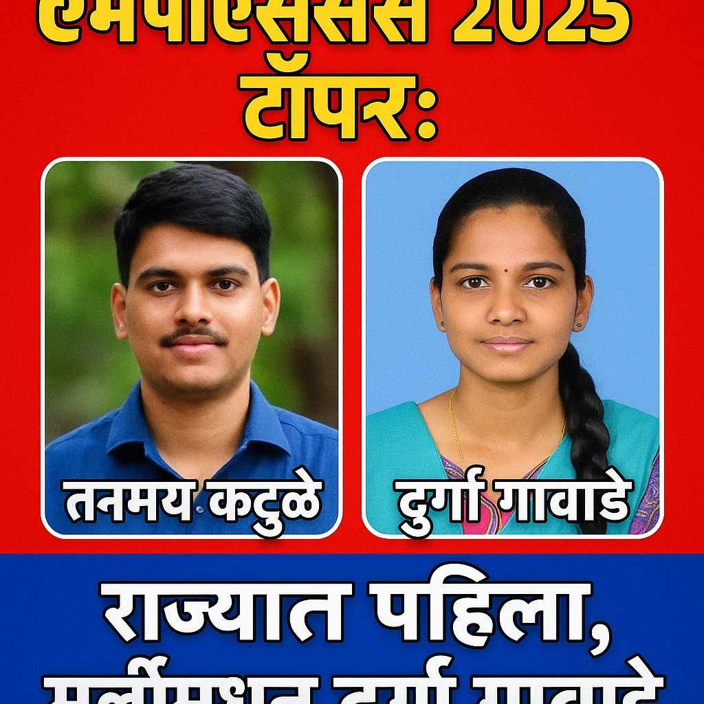 एमपीएससी परीक्षेत सोलापूरचा तन्मय कटुळे राज्यात पहिला, मुलींमधून दुर्गा गावडेची चमकदार कामगिरी – यशाची कहाणी वाचा.